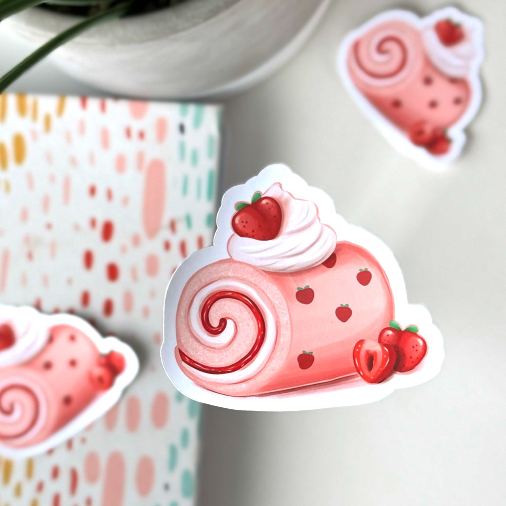Strawberry Swirl Cake Stickers - Image 2