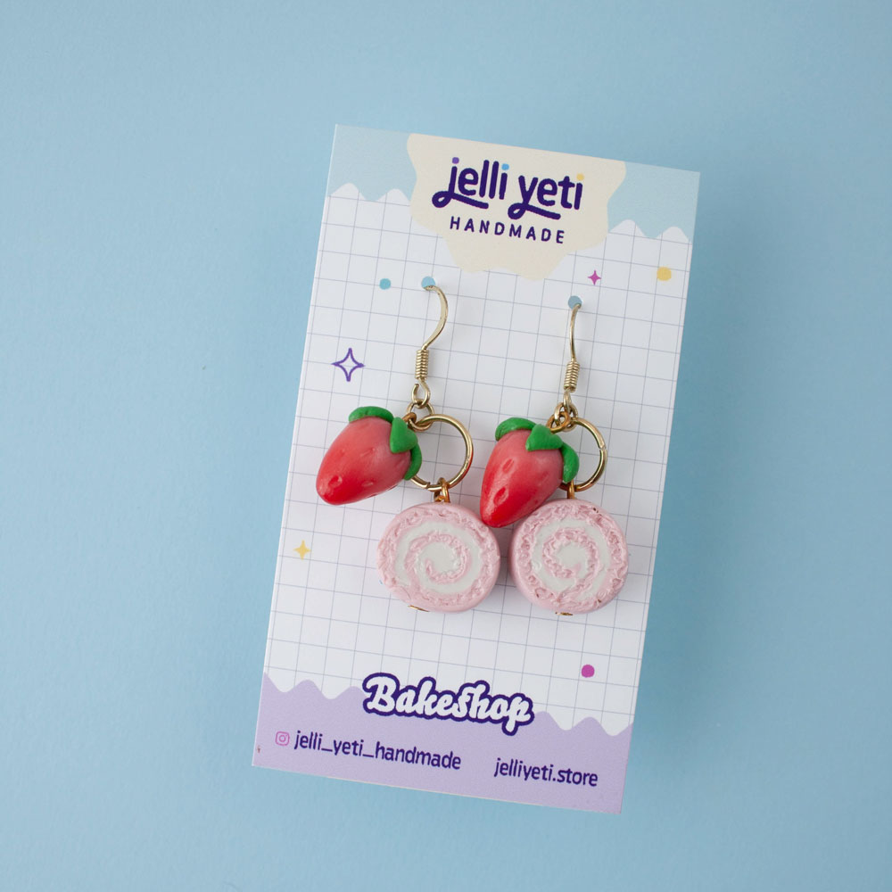 Strawberry Creme Roll Cake Dangles - Image 3